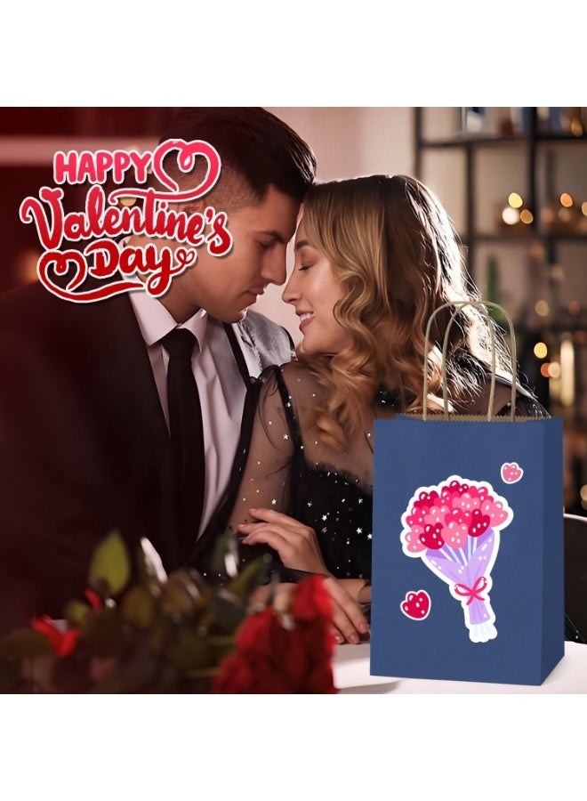 Chabeia 25Pcs 5.25x3.75x8 Navy Blue Small Gift Bags Kraft Paper Bags with Handles Bulk for Shopping, Wedding, Merchandise, Birthday, Business - Image 4