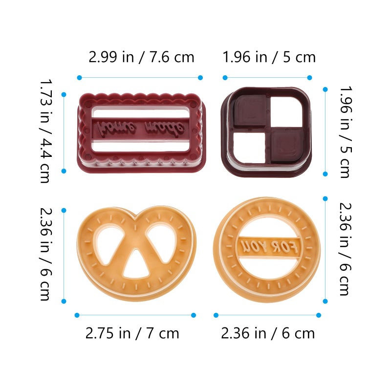 8pcs Plastic Cookie Mold and Biscuit Cutter Set with Fondant Embossing for Dessert Decorating - Image 3