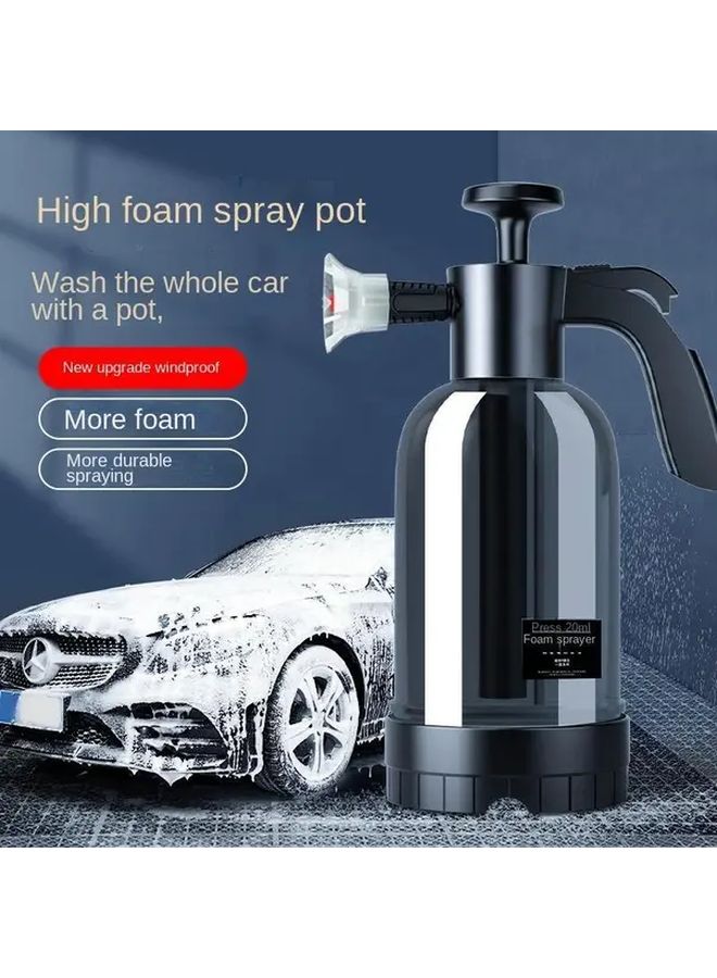 Black 3 Piece Set Hand Pump Foam Sprayer with 3 Nozzles Pneumatic Foam Cannon Car Wash Spray Bottle - Image 1