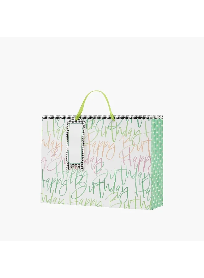 Findz Findz Happy Birthday Print Paper Gift Bag - Large
