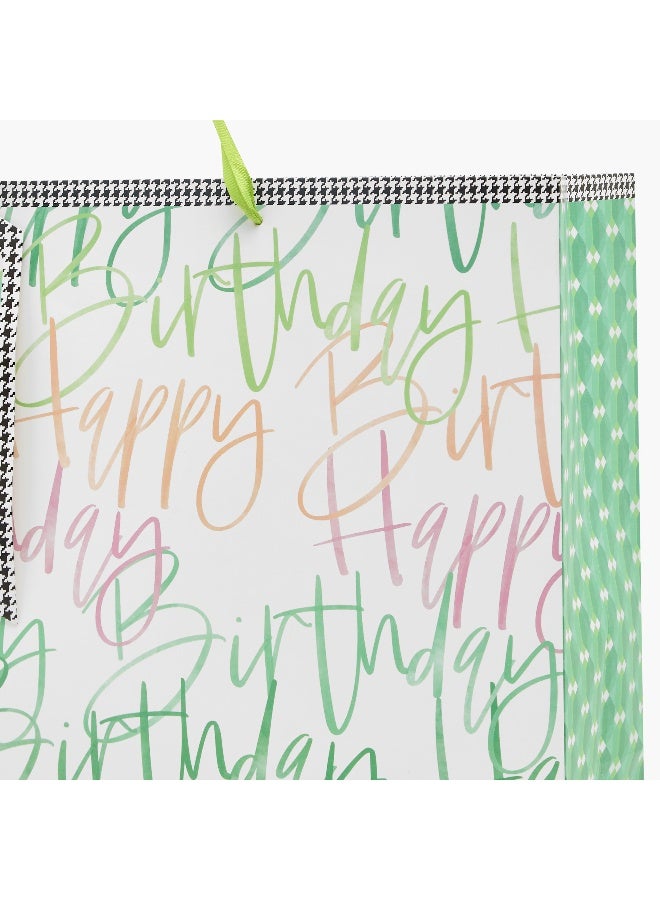 Findz Happy Birthday Print Paper Gift Bag - Large - Image 3