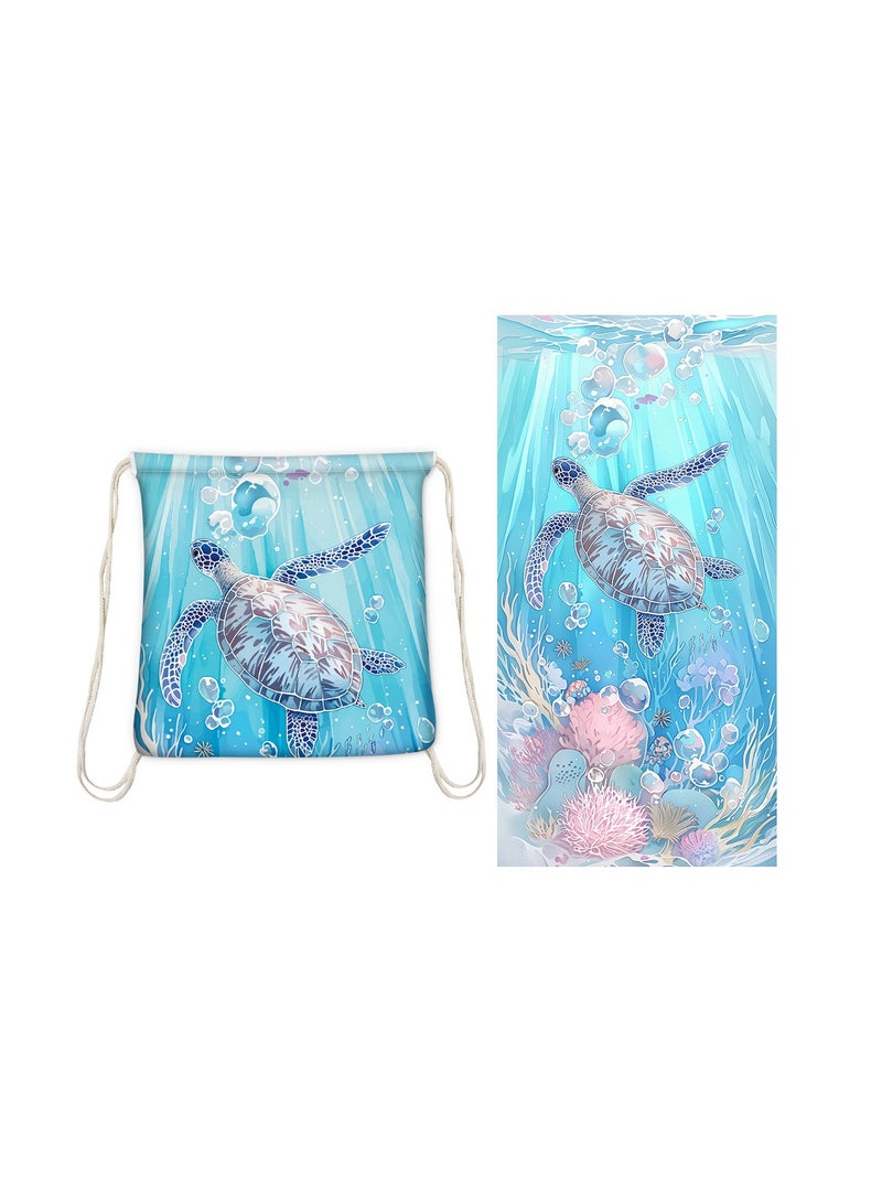 general Creative 2-in-1 Beach Towel, Foldable Printed Beach Towel with Storage Bag Function - Image 1