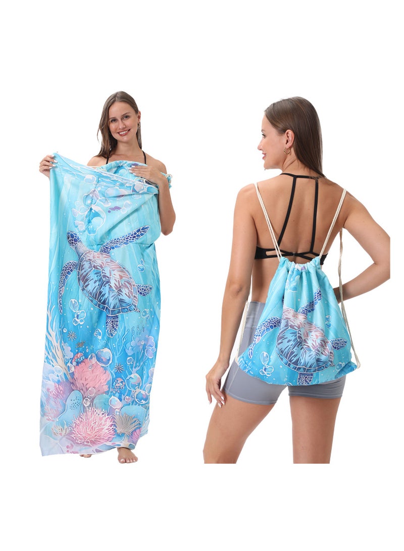 general Creative 2-in-1 Beach Towel, Foldable Printed Beach Towel with Storage Bag Function - Image 3