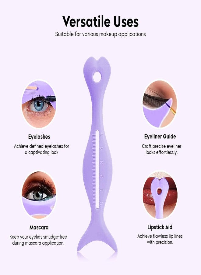 Gleva مجموعة أدوات مكياج العيون متعددة الوظائف من جليفا، 4 قطع، أدوات سيليكون قابلة لإعادة الاستخدام لوضع محدد العيون والماسكارا وظلال العيون، مناسبة للمبتدئين والمحترفين (بنفسجي) - Image 5