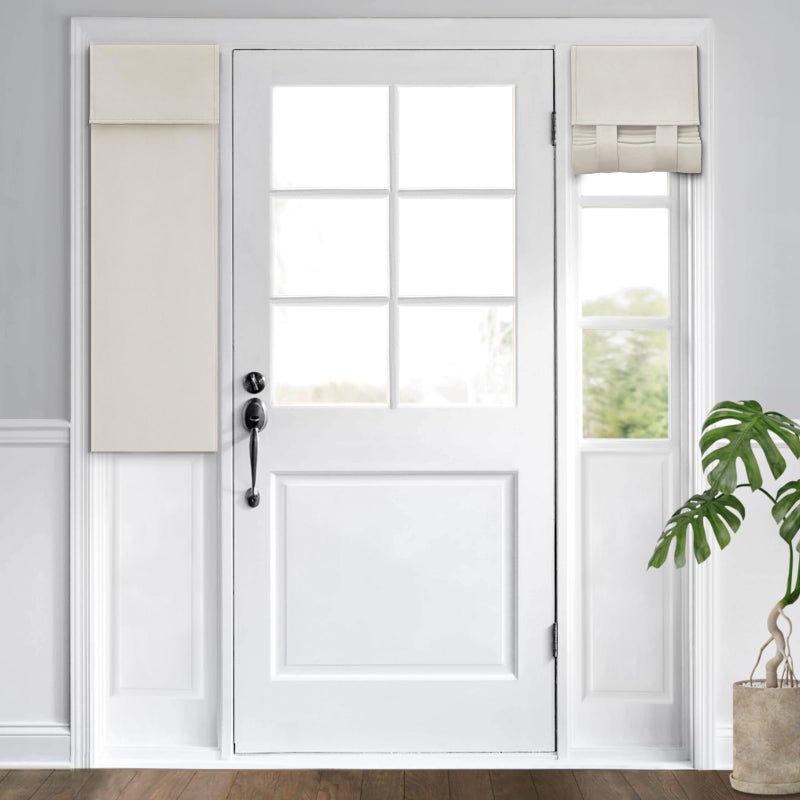 HOMEIDEAS HOMEIDEAS Sidelight Curtains for Front Door  Side Door Window Curtains  Front Door Curtains for Small Window  Privacy Door Shades Thermal Insulated Door Window Covering  1 Panel  W12 X L40  Cream - Image 1