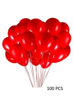 بوكسوودس 100 قطعة من بالونات اللاتكس الحمراء  - Image 1