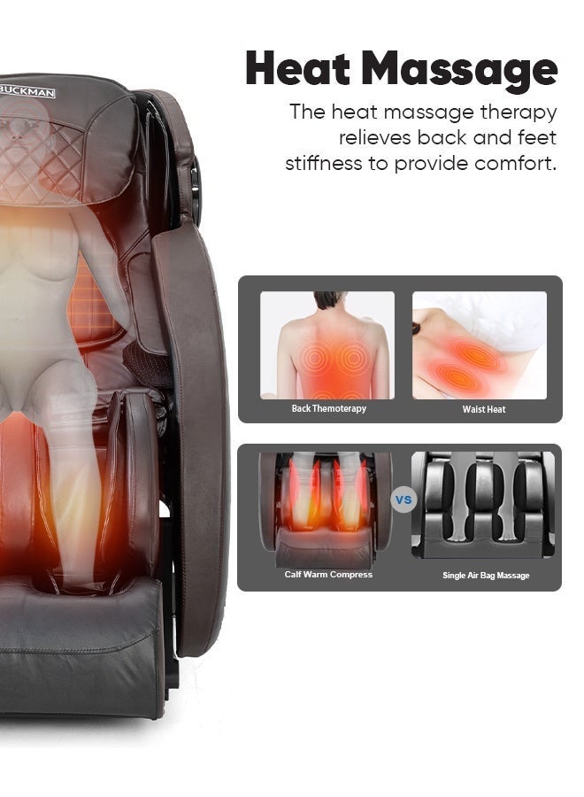 JC BUCKMAN IndulgeUs Full Body Massage Chair with 6 Auto Programs – Electric Relaxation Recliner, Deep Tissue Body Massage System, Zero Gravity Comfort Chair, Heat Therapy Function, S-Track Back Support, Air Compression Massage, Foot Roller Therapy, Home Wellness Chair for Stress Relief & Muscle Relaxation - Image 2