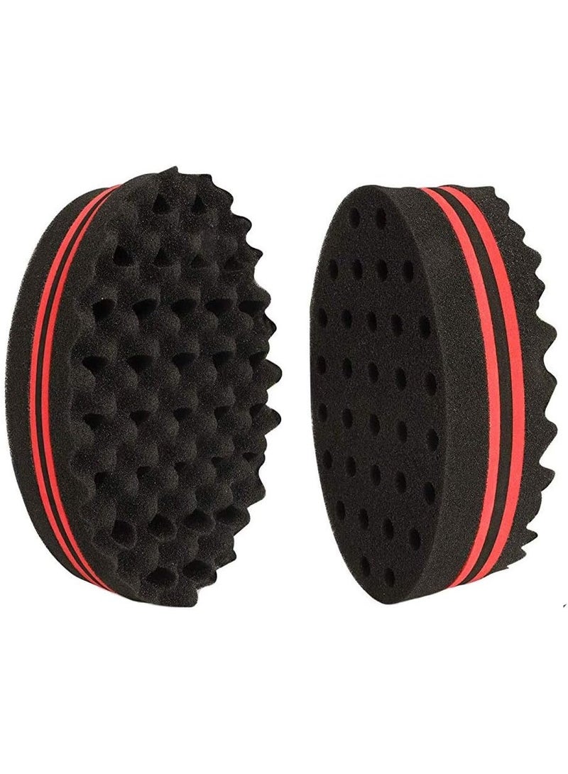 Hair Sponge Brush for Twists and Dreads, 2-Sides Curl Sponge, Locking Twist Afro Curl Coil Wave Hair Sponge (2 Pcs) - Image 1