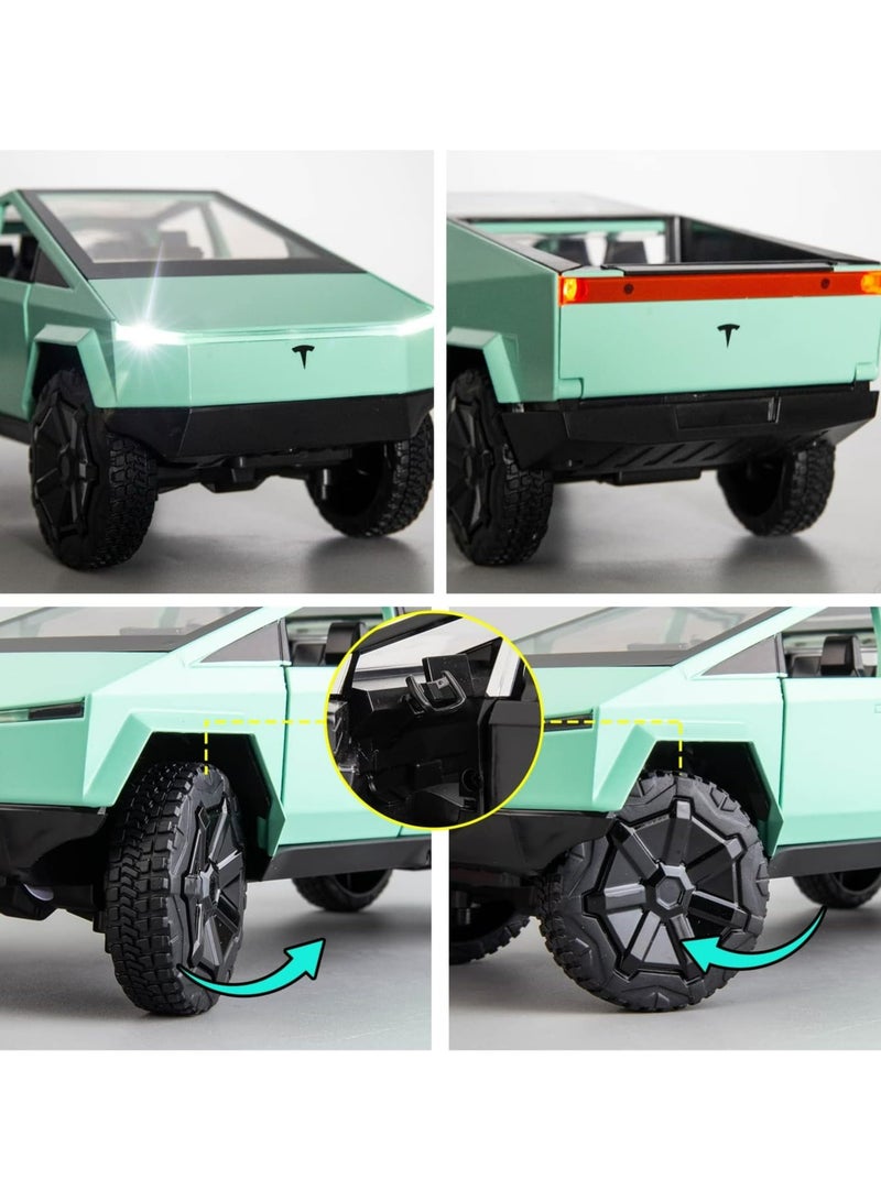 سيارة لعبة نموذجية من سبيكة معدنية من تسلا سايبرترك - بمقياس 1:24 و1:36 - نسخة طبق الأصل من شاحنة كهربائية قابلة للتجميع - نموذج مفصل من سبائك معدنية للأطفال والمتحمسين - Image 3