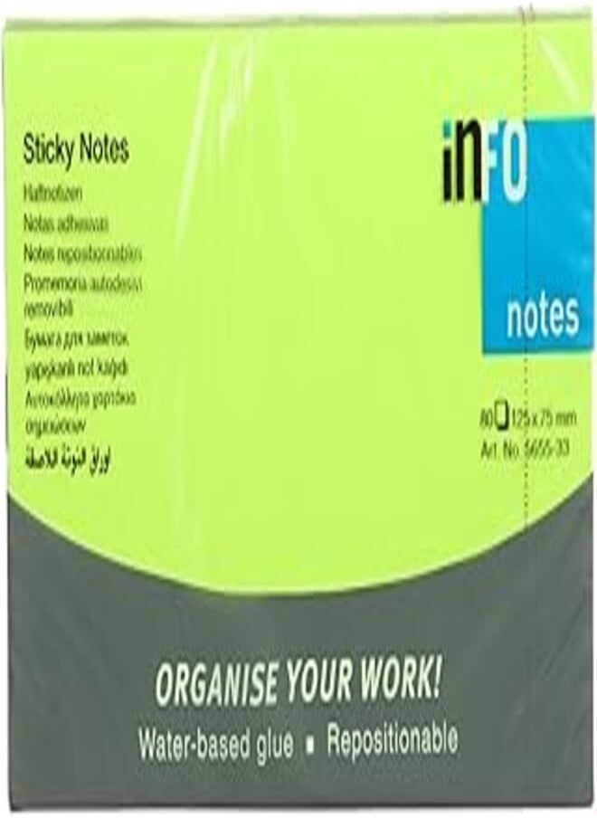 Info 5655-33 Sticky Notes, 125x75 (3x5), 80 Sheets, Green - pzsku/Z5842F25850E2CCE97C36Z/45/_/1720389593/7fd238f2-8984-43a3-a051-2bec83d082ed