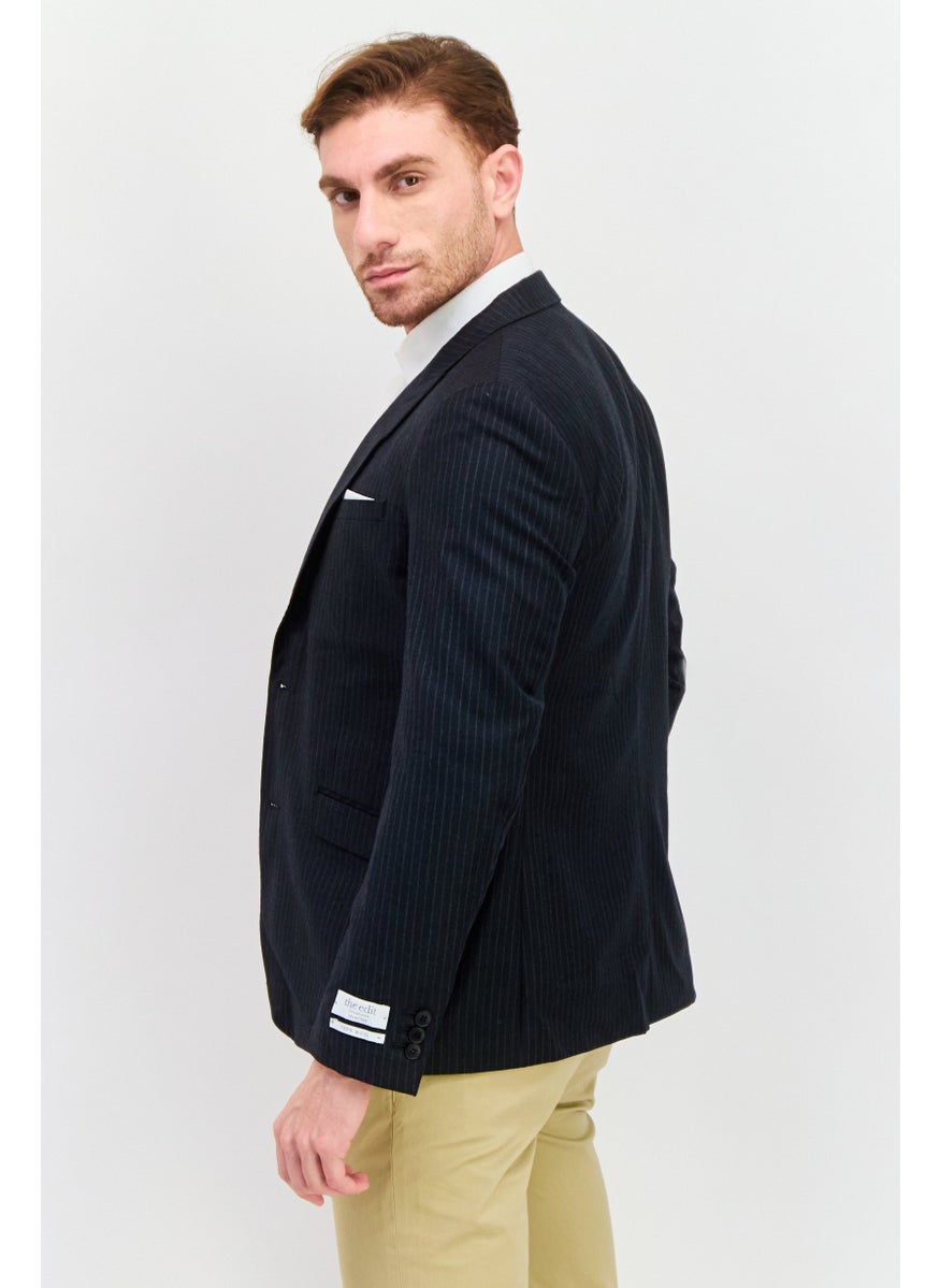 SELECTED - Men Regular Fit Stripe Casual Blazer Jacket, Back - Image 1