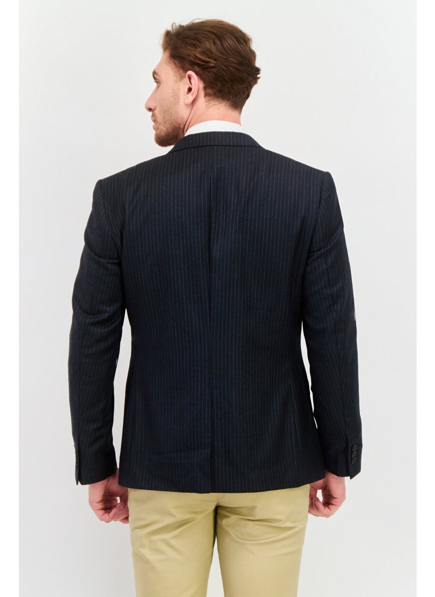 SELECTED - Men Regular Fit Stripe Casual Blazer Jacket, Back - Image 1