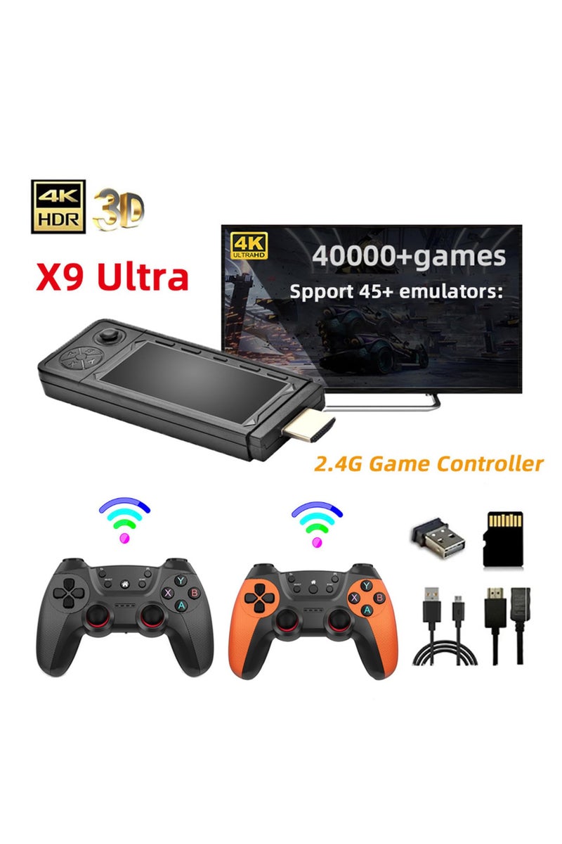 X9 Ultra 4K HD Arcade Home TV Mini Game Console Retro Game Simulator Host 2.4G Dual Wireless Controller, Rechargeable Gamepad 64G - Image 5