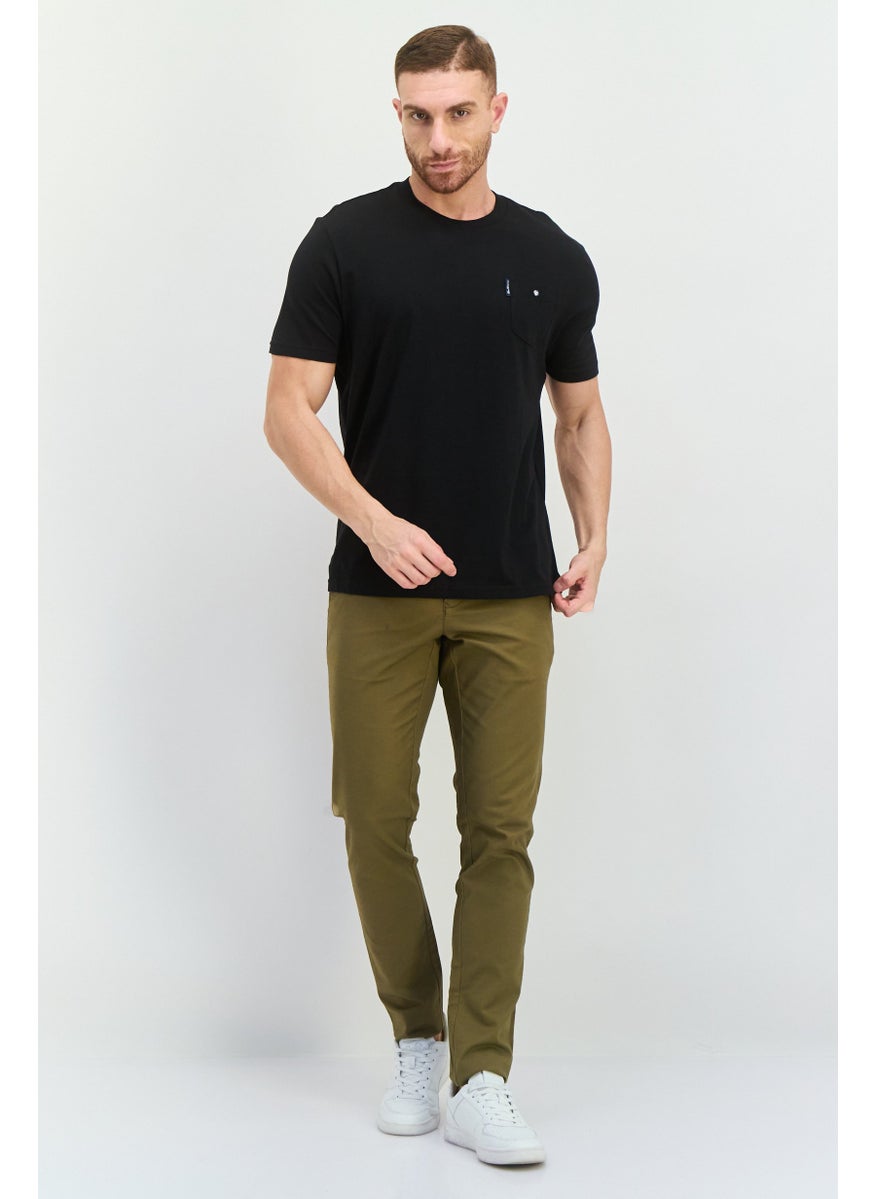 Ben Sherman - Men Crew Neck Short Sleeves Brand Logo T-Shirt, Black - Image 1