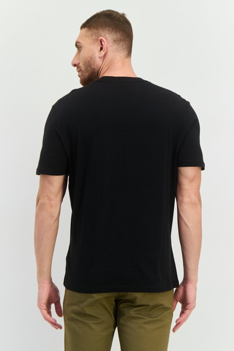 Ben Sherman Men Crew Neck Short Sleeves Brand Logo T-Shirt, Black - Image 2