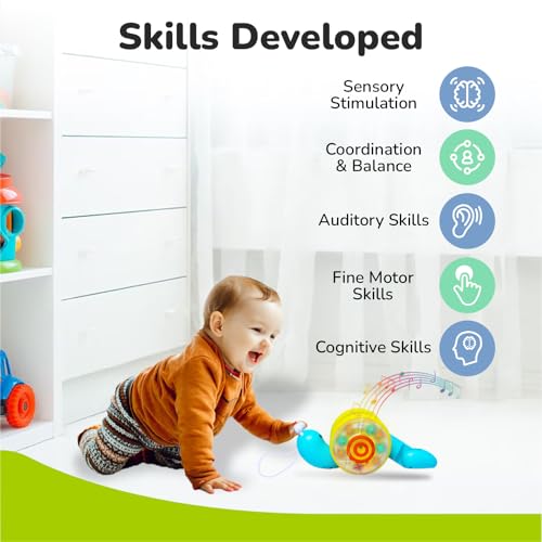 R for Rabbit Orapple Snail Tune Musical Pull-Along Toy for Baby |Lights, Music & Smooth Wheels | Safe Design Injury-Free Edges | Enhances Sensory, Auditory & Motor Skills 12+ Months Kids (Blue Yellow) - Image 5