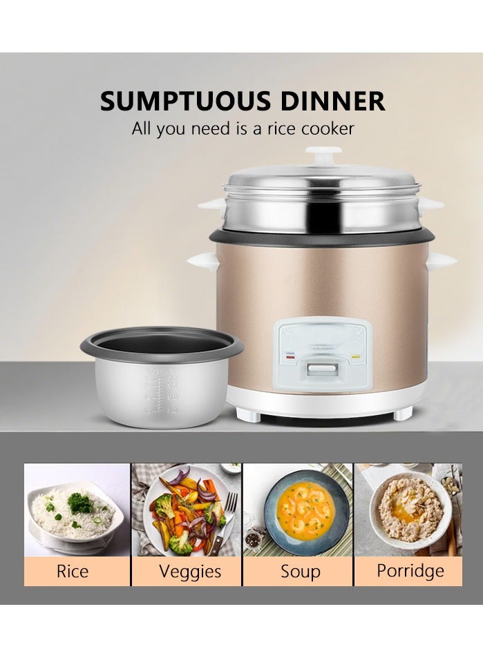 Electric Rice Cooker With Non-Stick Inner Pot, Includes Cook, Steam and Keep Warm Function, Equipped With Non-Stick Inner Pot, Rice Spoon, Plastic Inner Steamer And Measuring Cup, Cool Touch Handle, 2L 400W - Image 3