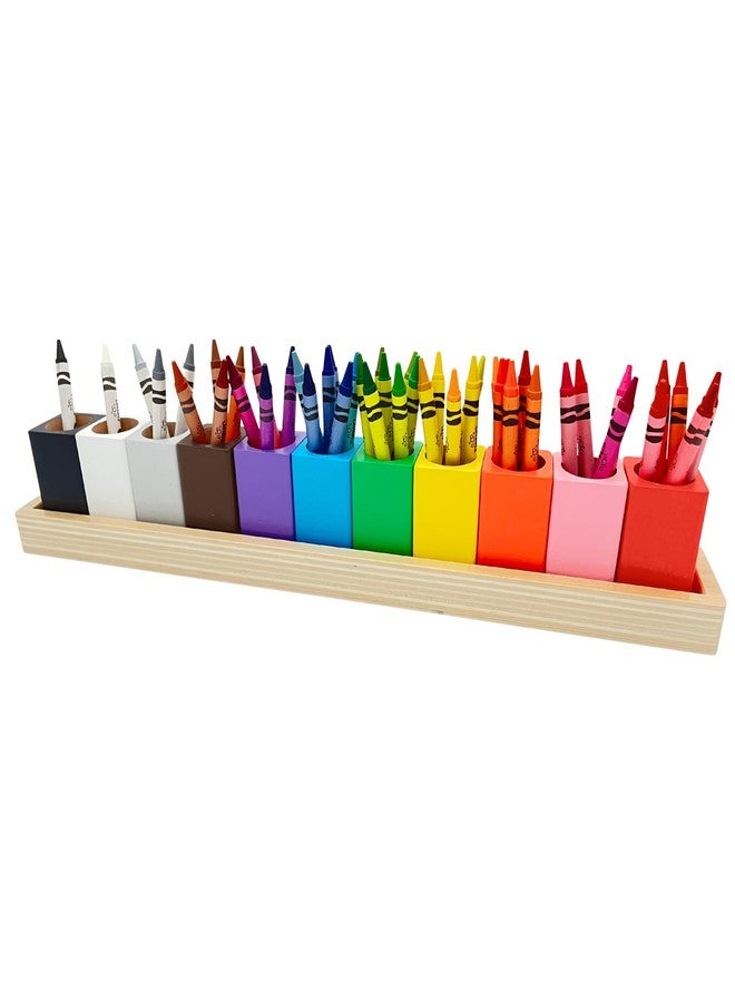 OKKOSTAR Montessori Crayon Holder for Kids - Craft Supply Organizer - Classroom Storage Caddy Case - Perfect for Colored Pencils [Crayons or Pencils NOT Included] (Standard) - Image 1