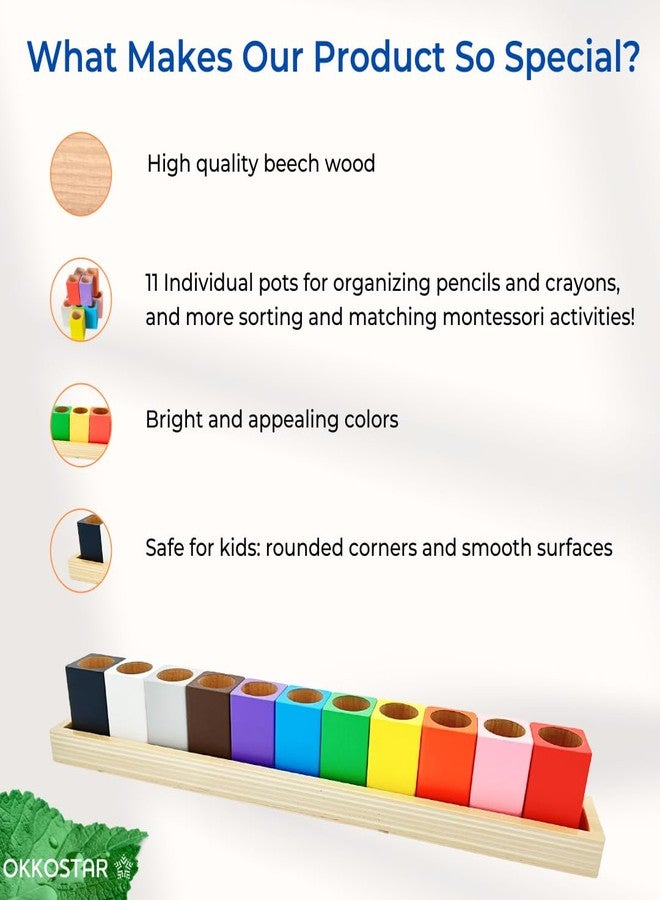OKKOSTAR Montessori Crayon Holder for Kids - Craft Supply Organizer - Classroom Storage Caddy Case - Perfect for Colored Pencils [Crayons or Pencils NOT Included] (Standard) - Image 3