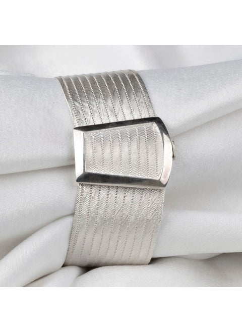 11 Rows Trabzon Wicker Silver Bracelet