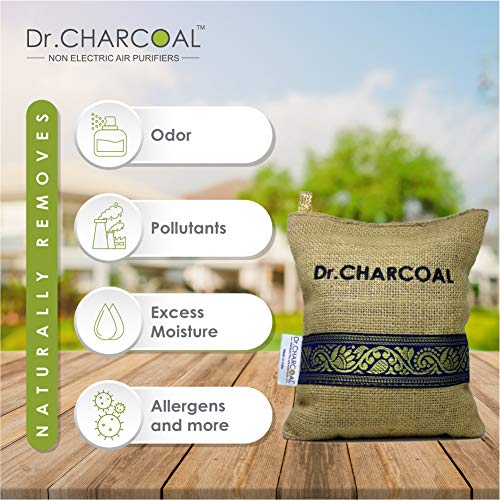 Dr. CHARCOAL Dr CHARCOAL Moisture Absorber Dehumidifier Activated Charcoal Bags for Wardrobe, Shoe Rack and Fridge; Prevents Mould & Fungus, Removes Bad Smell, Lasts 1 year, 75g (Classic Khaki) - Image 4
