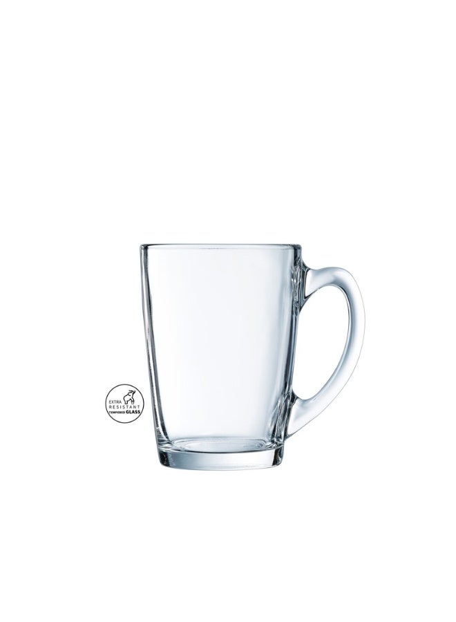 لومينارك كوب زجاج لومينارك نيو مورنينج طقم 6 قطع سعة 32 سنتيلتر – كوب قهوة وشاي من الزجاج المقسى الشفاف للمشروبات الساخنة مثل القهوة، الشاي، الكابتشينو، اللاتيه، الشوكولاتة الساخنة ومشروبات الإفطار – مقاوم للحرارة حتى 130 درجة مئوية، آمن للاستخدام في الميكروويف، زجاج مقسى مقاوم للصدمات للاستخدام اليومي – تصميم شفاف أنيق يبرز لون المشروبات، مقبض مريح وسهل الاستخدام – صناعة فرنسية بجودة موثوقة، مناسب للمنزل، المكتب، المقاهي والمطابخ العصرية والكلاسيكية في السعودية - Image 1