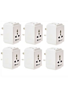 Pack of 6 Multi-Function Universal Travel Adapter 1-3 Way Outlet