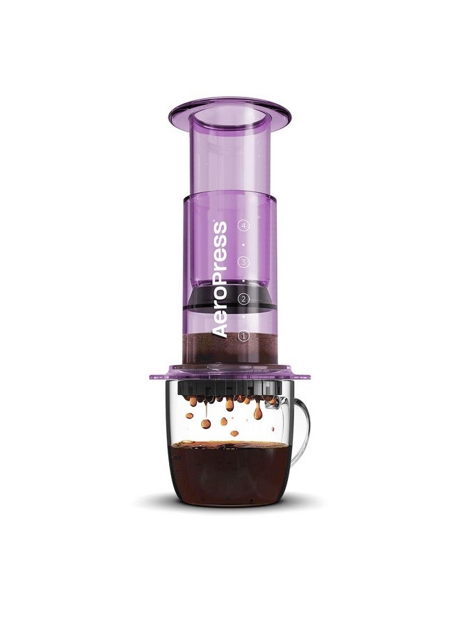 AeroPress Clear Purple Coffee Press - 3 In 1 Brew Method Combines French Press, Espresso, Full Bodied Coffee Without Grit or Bitterness, Small Portable Coffee Maker for Camping & Travel, Purple - Image 1