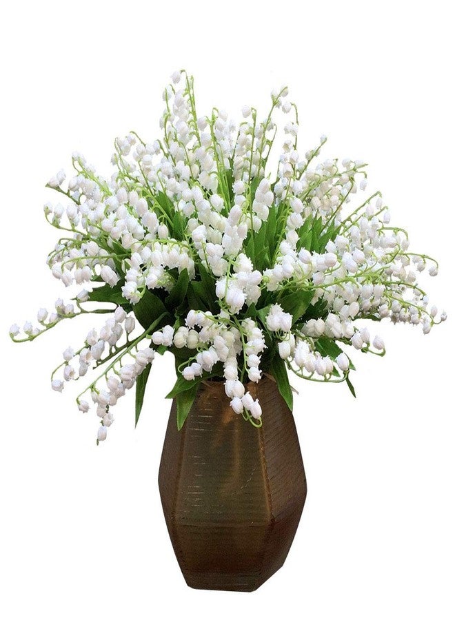 Calcifer 12 Pcs Lily of The Valley Artificial Flowers Wind Chime Orchid Wedding Holding Flowers Bouquet Home Garden Wedding Party Office Decoration - Image 1
