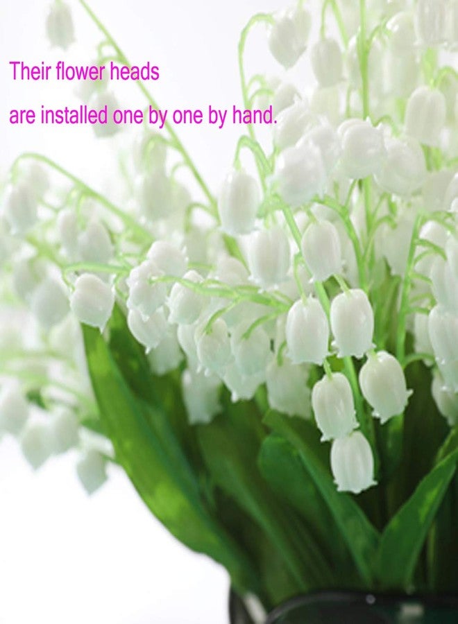 Calcifer 12 Pcs Lily of The Valley Artificial Flowers Wind Chime Orchid Wedding Holding Flowers Bouquet Home Garden Wedding Party Office Decoration - Image 3