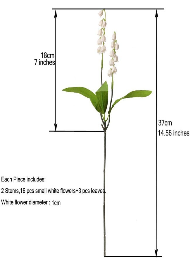 Calcifer 12 Pcs Lily of The Valley Artificial Flowers Wind Chime Orchid Wedding Holding Flowers Bouquet Home Garden Wedding Party Office Decoration - Image 2