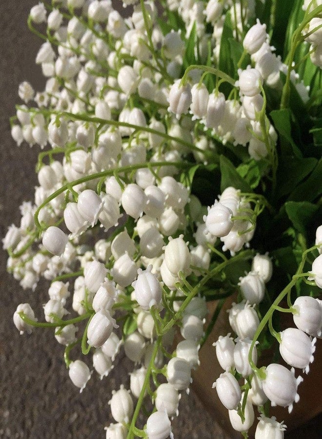 Calcifer 12 Pcs Lily of The Valley Artificial Flowers Wind Chime Orchid Wedding Holding Flowers Bouquet Home Garden Wedding Party Office Decoration - Image 4
