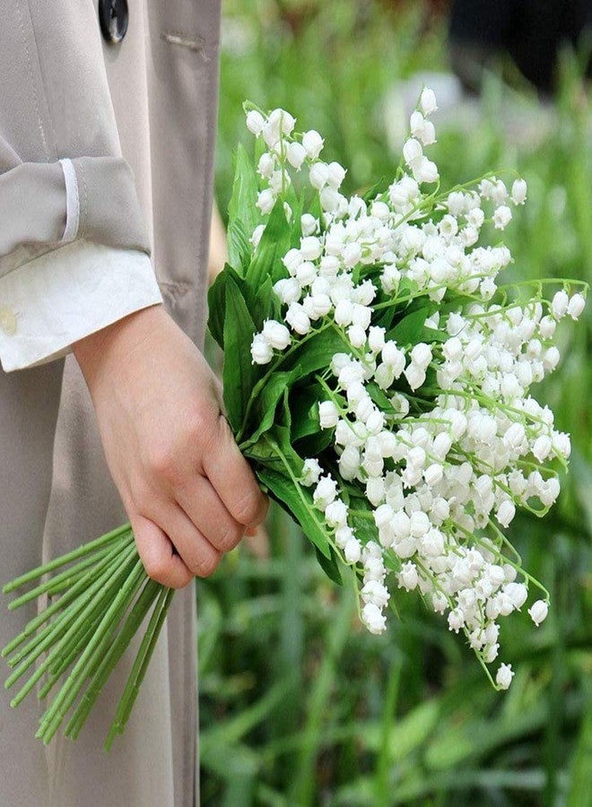 Calcifer 12 Pcs Lily of The Valley Artificial Flowers Wind Chime Orchid Wedding Holding Flowers Bouquet Home Garden Wedding Party Office Decoration - Image 5