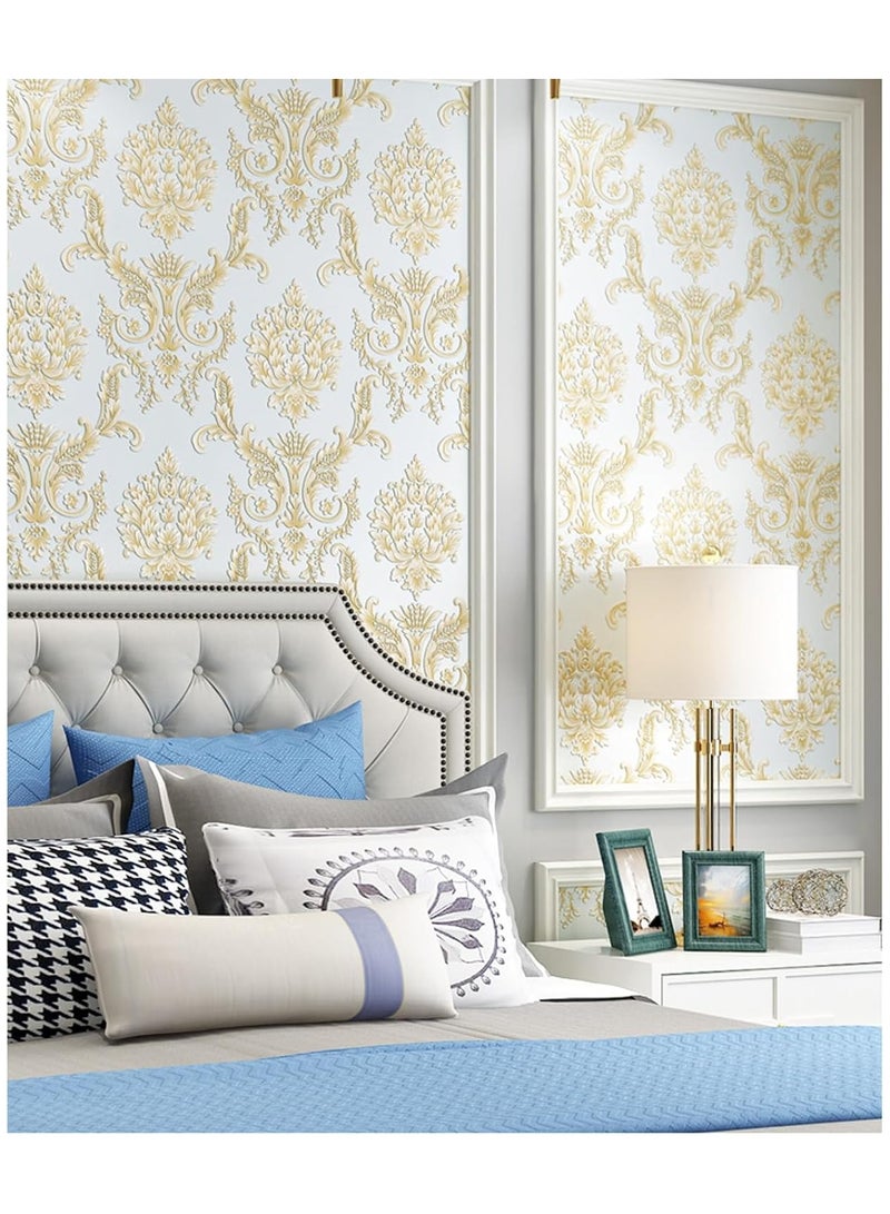 Anna 53cm x 5m Thickened Self-Adhesive Non-Woven 3D Embossed Wallpaper - Unique Decorative Highlight for Bedroom and Living Room - Image 5
