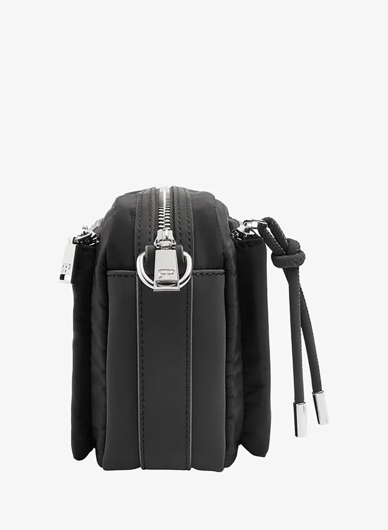 Parfois Black Nylon Crossbody Bag With Exterior Pockets for Women | Best Price UAE