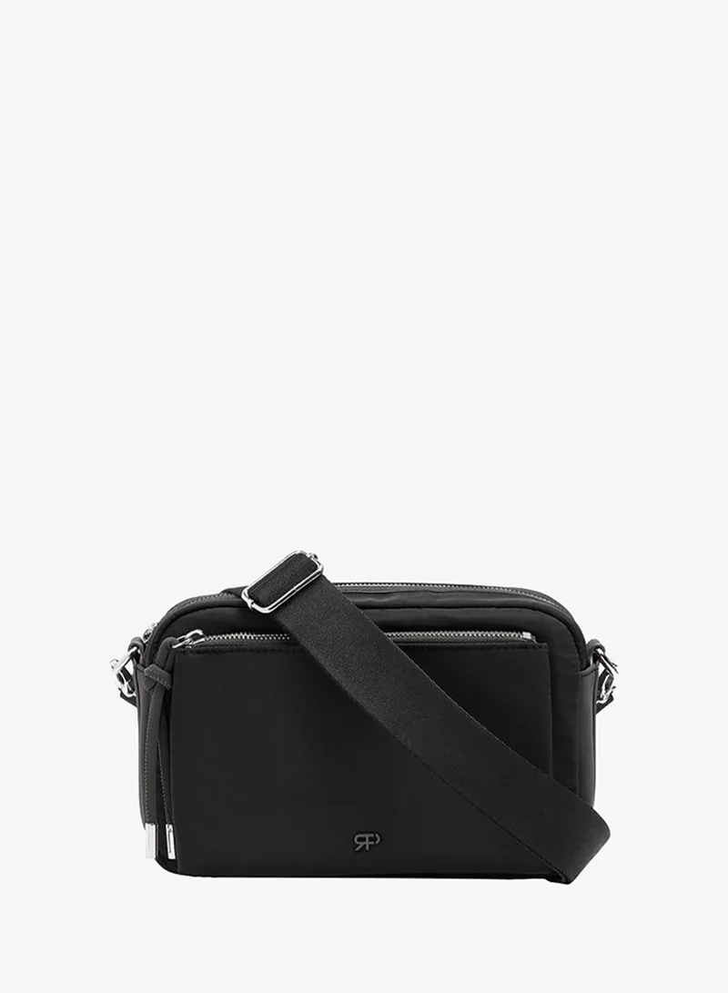 Nylon Crossbody Bag With Exterior Pockets