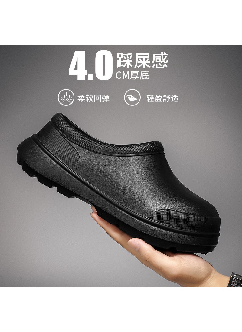 Chef shoes breathable comfortable waterproof oil-proof kitchen shoes mens Spring and Autumn work shoes nurse shoes rain boots womens water shoes Black2032 Black (35-45) 2032 Black (35-45)
