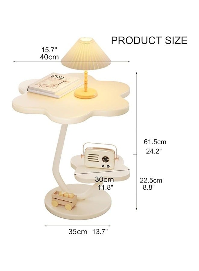 Arabest Modern Minimalist Two-Tier Flower Shape Coffee Table - Perfect for Living Room & Bedroom, Metal Frame Wood Side Table with Safe Rounded Edges - Image 2