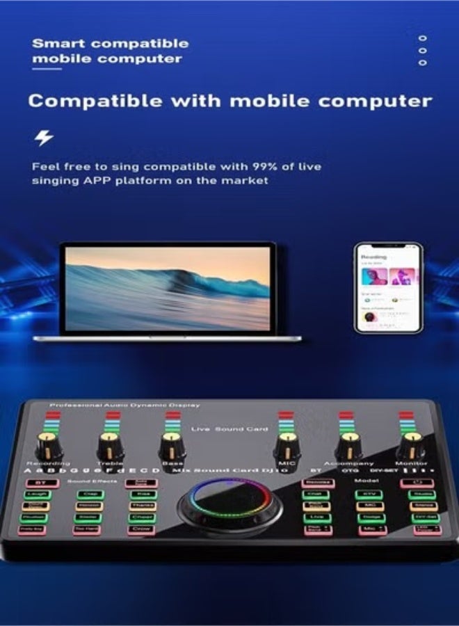 مجموعة كاملة من معدات بطاقة الصوت الحية بطاقة صوت الهاتف المحمول مخصصة للغناء المباشر - Image 3