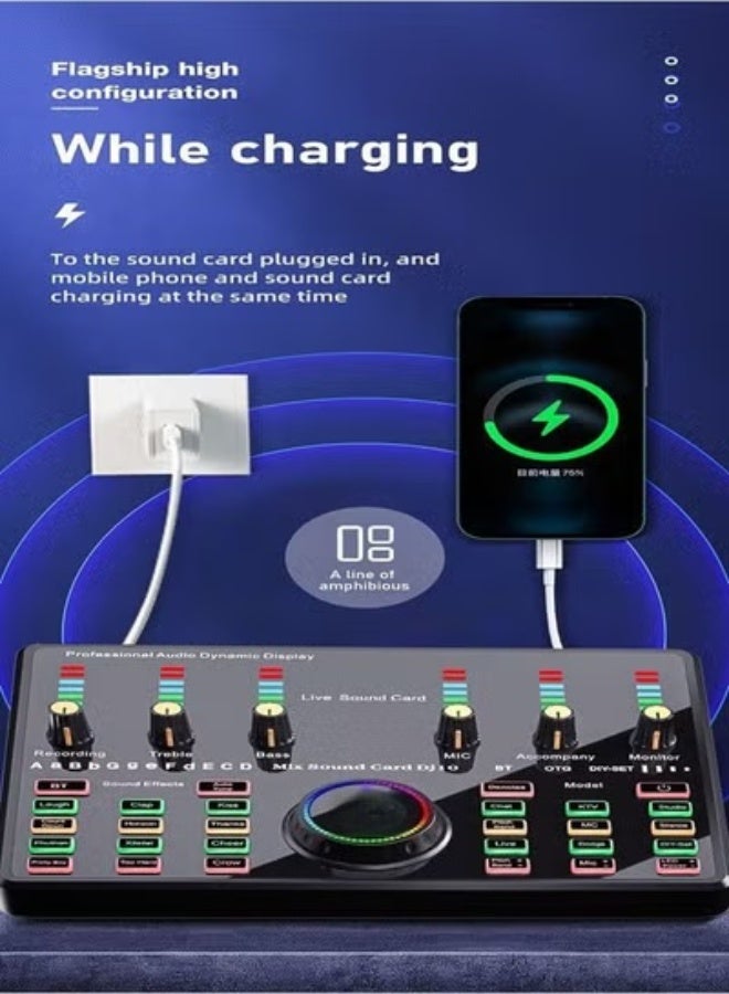 مجموعة كاملة من معدات بطاقة الصوت الحية بطاقة صوت الهاتف المحمول مخصصة للغناء المباشر - Image 5