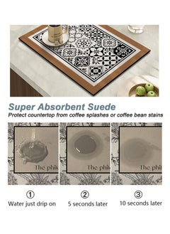Cuken Coffee Bar Mat, Coffee Maker Mat for Countertops Fit Under Coffee Maker Machine, Dish Drying Mat, Super Absorbent Dish Draining Mat, Scald Proof Mat for Kitchen Style  - Image 5