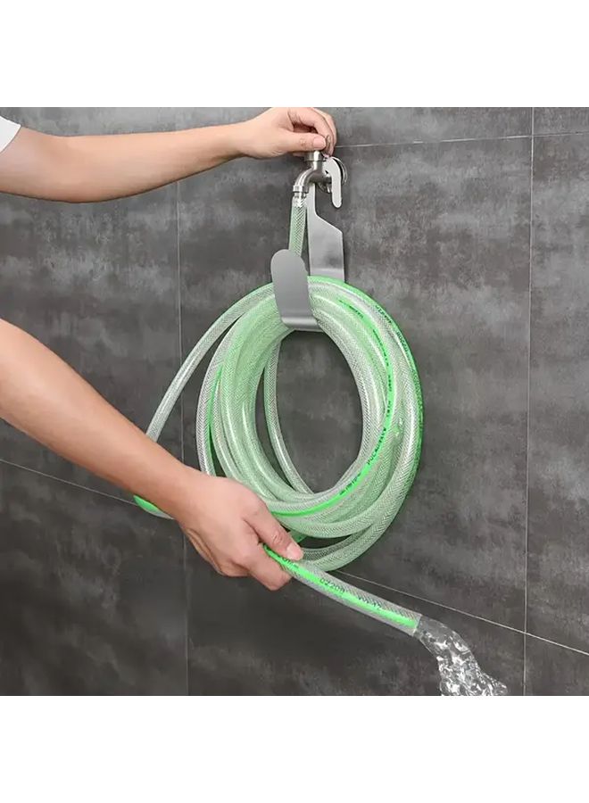 Wall Mounted Stainless Steel Garden Hose Hanger With Valve 1pc - Image 2