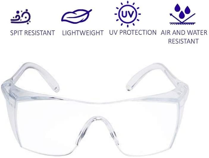 Vast SAFETY GOGGLES SAFETY GLASSES FOR BIKING, RIDING, FOR MEN, WOMEN, BOYS, GIRLS Welding, Laboratory, Blowtorch, Wood-working, Power Tool Safety Goggle (SAFETY GOGGLES NO.2) (CLEAR- PACK OF 2) - Image 4