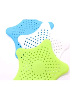 N M Z N M Z Star Bathroom Silicone Drain Filter Hair Catcher Bath Plug Plunger Sink Filter Coater (Multicolor, 4 Pc, 17 x 17 x 5 cm)  - Image 1