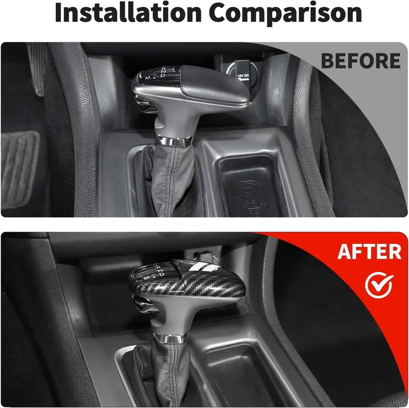 Carbon Fiber Style Gear Shift Knob Cover Trim Fit for Dodge Challenger Charger 2015-2024+ / Durango 2018-2023 Interior Accessories - Image 2