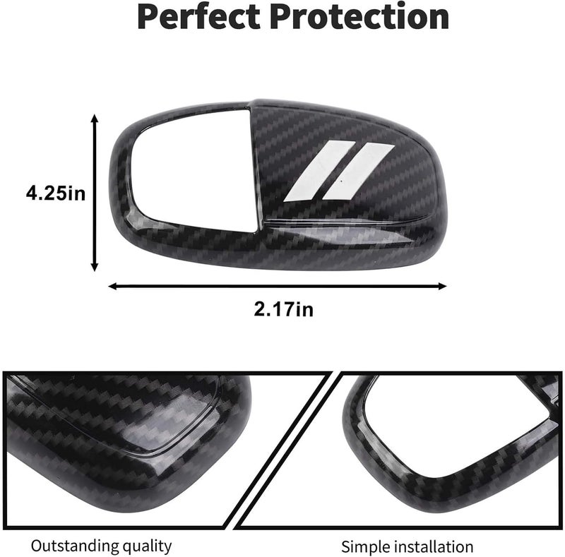 Carbon Fiber Style Gear Shift Knob Cover Trim Fit for Dodge Challenger Charger 2015-2024+ / Durango 2018-2023 Interior Accessories - Image 5