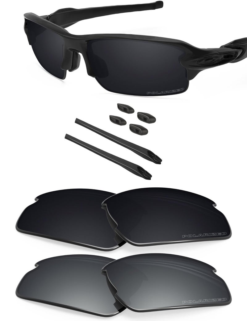 BLAZERBUCK BLAZERBUCK Anti-salt Polarized Replacement Lenses for Oakley Flak 2.0 OO9295 - Black & Silver Chrome  - Image 1