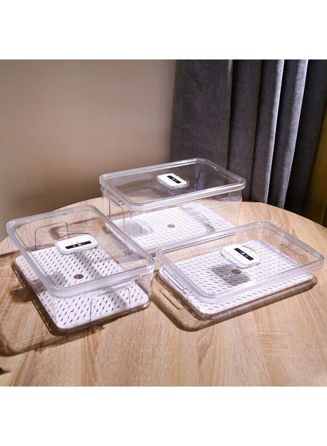 Refrigerator Storage Preservation Box Transparent Household Drain Preservation Box Refrigerator Special Refrigeration Food Grade Storage With Lid-Specifications:Narrow Medium  - Image 5