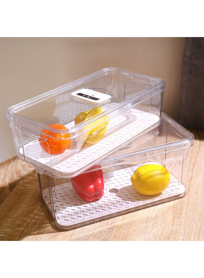 Refrigerator Storage Preservation Box Transparent Household Drain Preservation Box Refrigerator Special Refrigeration Food Grade Storage With Lid-Specifications:Narrow Medium  - Image 3
