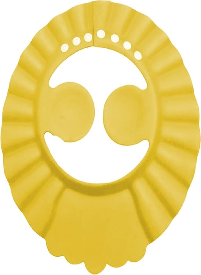 Bebecom Soft & Adjustable Children Shower Cap Shampoo Bath Wash Hair Shield Hat Bathing for Infant Toddler(Yellow)